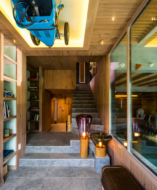 Chalet Papillon rustico-escalera