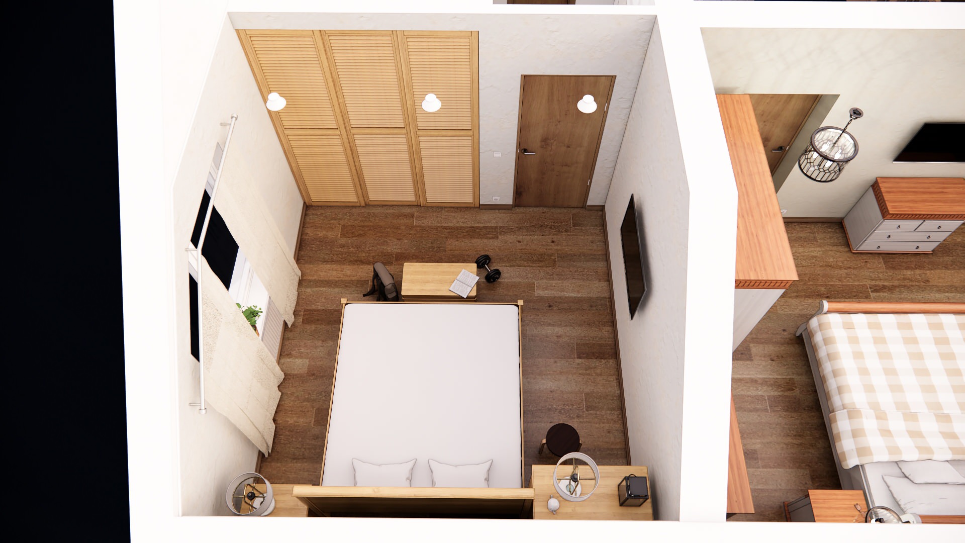 Интерьеры дома в немецком стиле: спальни и второй этаж обзорно