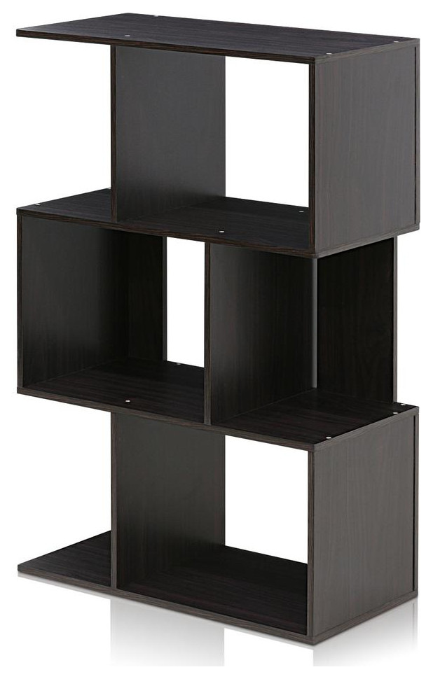 Furinno Simply Modern Open 3Tier Open Book Shelf, Espresso Bookcases