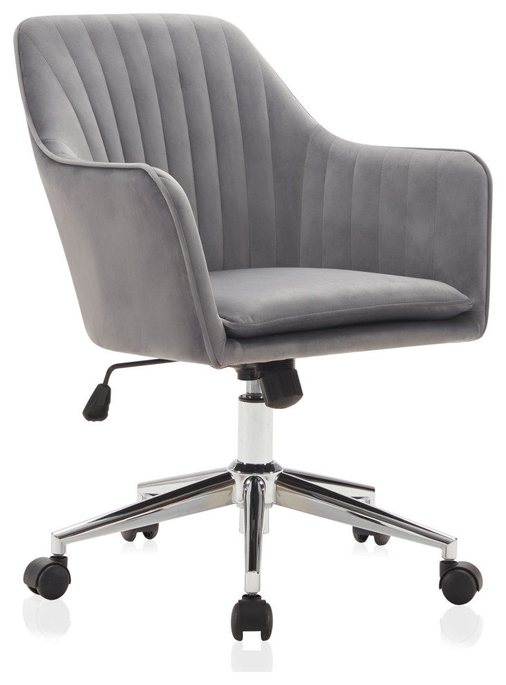 Modern Home Office Chair 360 Swivel, Tufted Velvet Desk Chair -  Contemporary - Office Chairs - by OneBigOutlet | Houzz