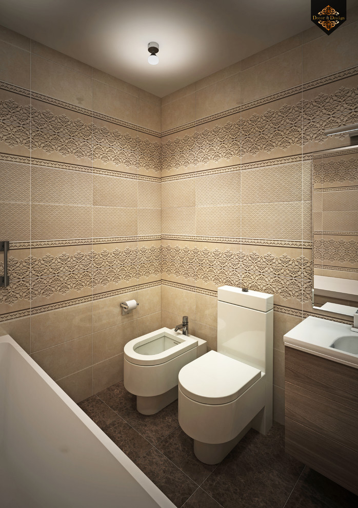 "Фьюжн в интерьере"трехкомнатная квартира в Казани по ул. Муштари