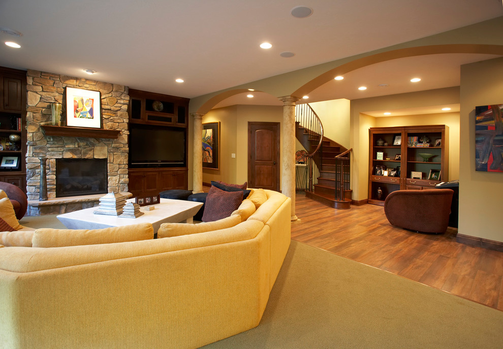 Traditional basement in Minneapolis.