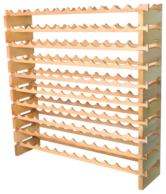 Modular Wine Rack Beechwood 48-144 Bottle Capacity 12 Bottles Across ...