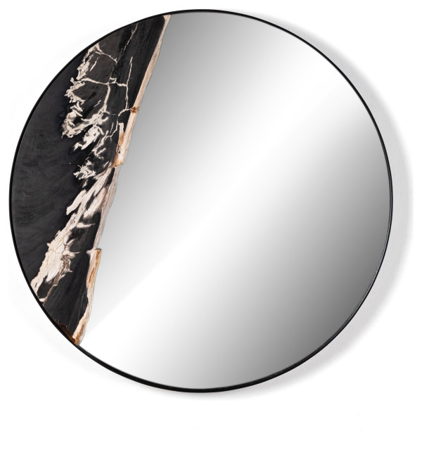 Fossilized Mirror, Dark Petrified Wood - Contemporary - Wall Mirrors ...