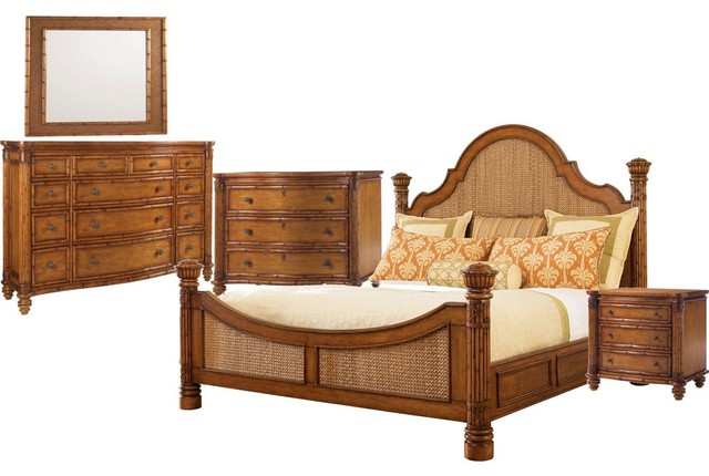 Tommy Bahama Home Island Estate Round Hill 5 Piece Bedroom Set 2 Queen
