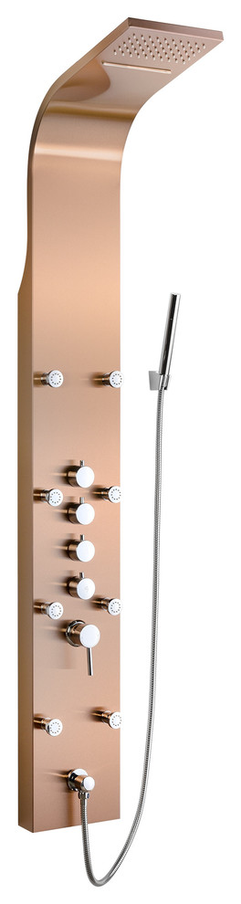 Stainless Steel System Spa Rainfall Waterfall Bronze Finish Shower Tower Panel