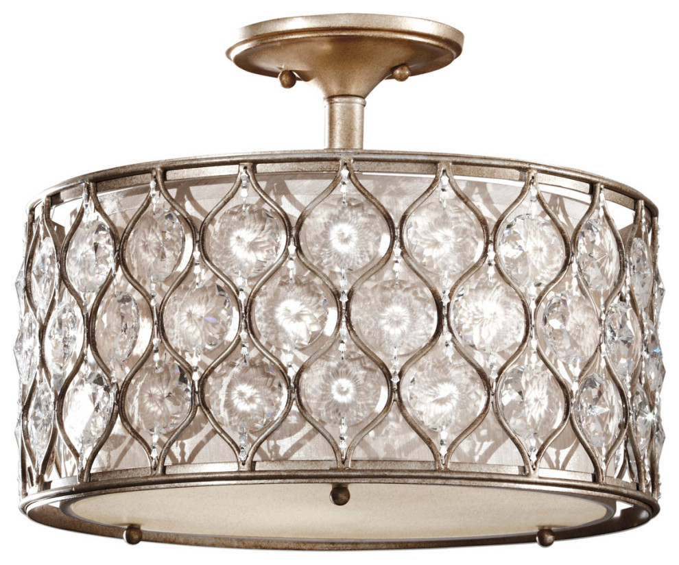 Feiss SF289BUS Three Light Ceiling Fixture Feiss Lucia Burnished Silver