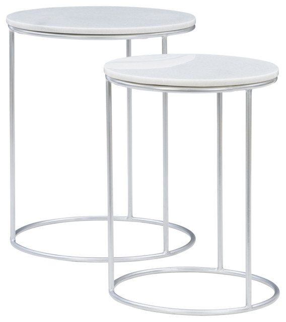 Fonner Nesting Tables White Marble Contemporary Coffee Table Sets