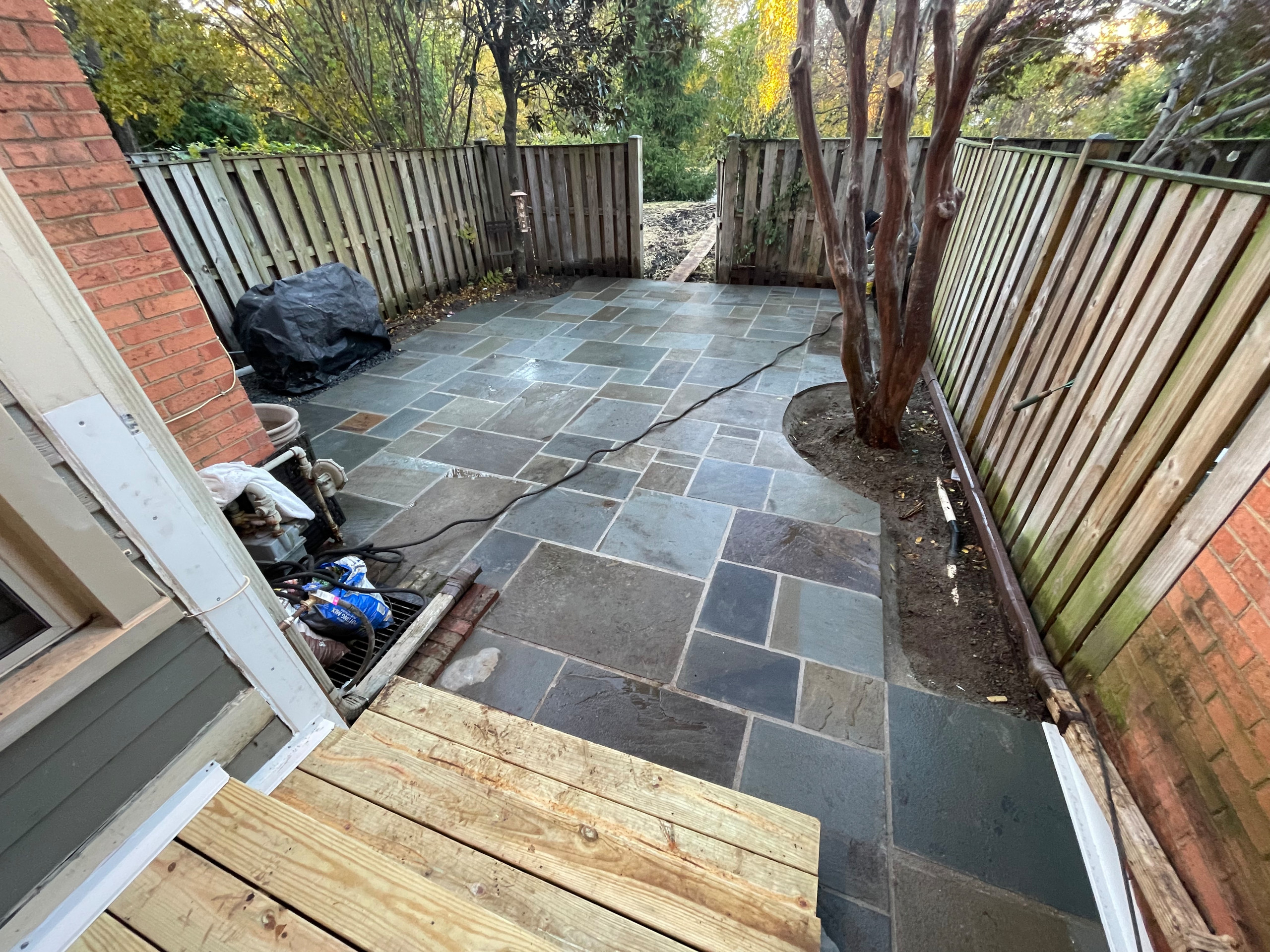 New Retaining Wall, Patio and Chimney