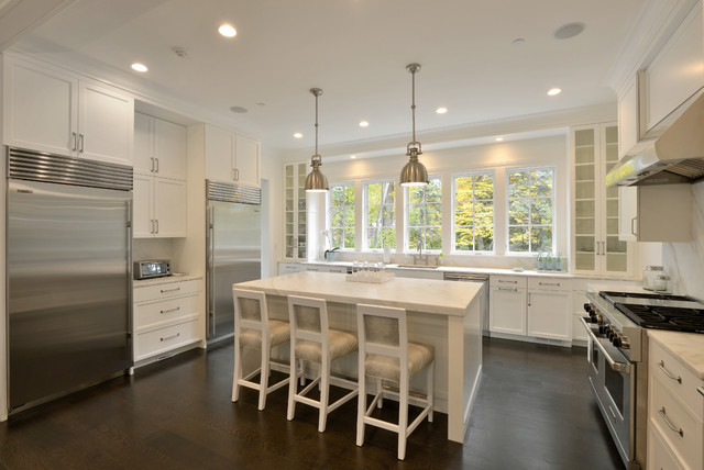 Contemporary Shingle Colonial transitional-kitchen