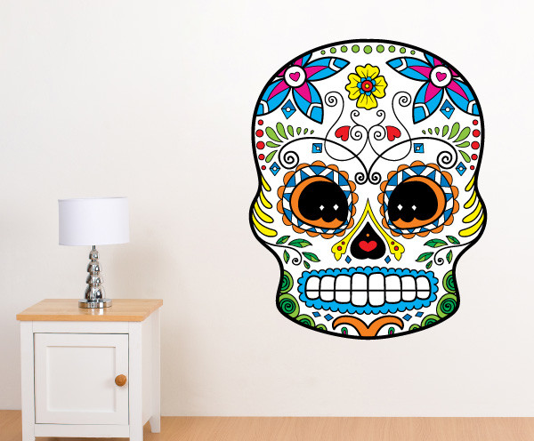 Sugar Skull Vinyl Wall Decal SugarSkullUScolor048 - Contemporary - Wall ...