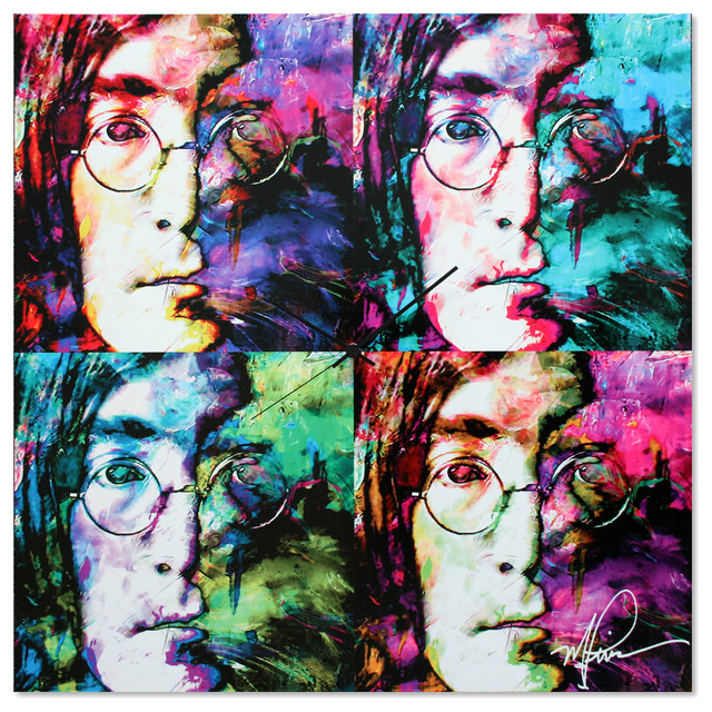 John Lennon Clock Multicolor Pop Art Style Beatles Clock Modern Wall Clocks By Modern Crowd