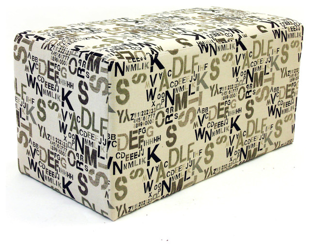 Alphabet Letters Fabric Modern Bench