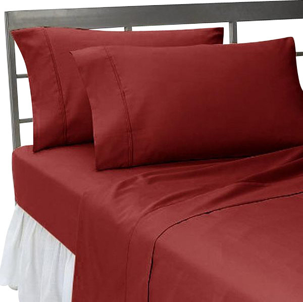 600tc 100 Egyptian Cotton Solid King Size Flat Sheet And 2 600tc 100 Egyptian Cotton Solid King Size Flat Sheet And 2 Pillowcases Contemporary Pillowcase Sets By World Mart Usa Inc