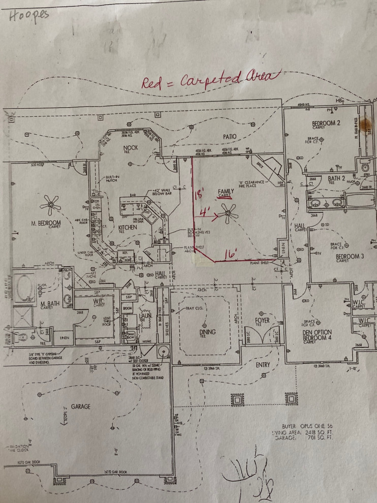 ceiling fan placement and can light placement.