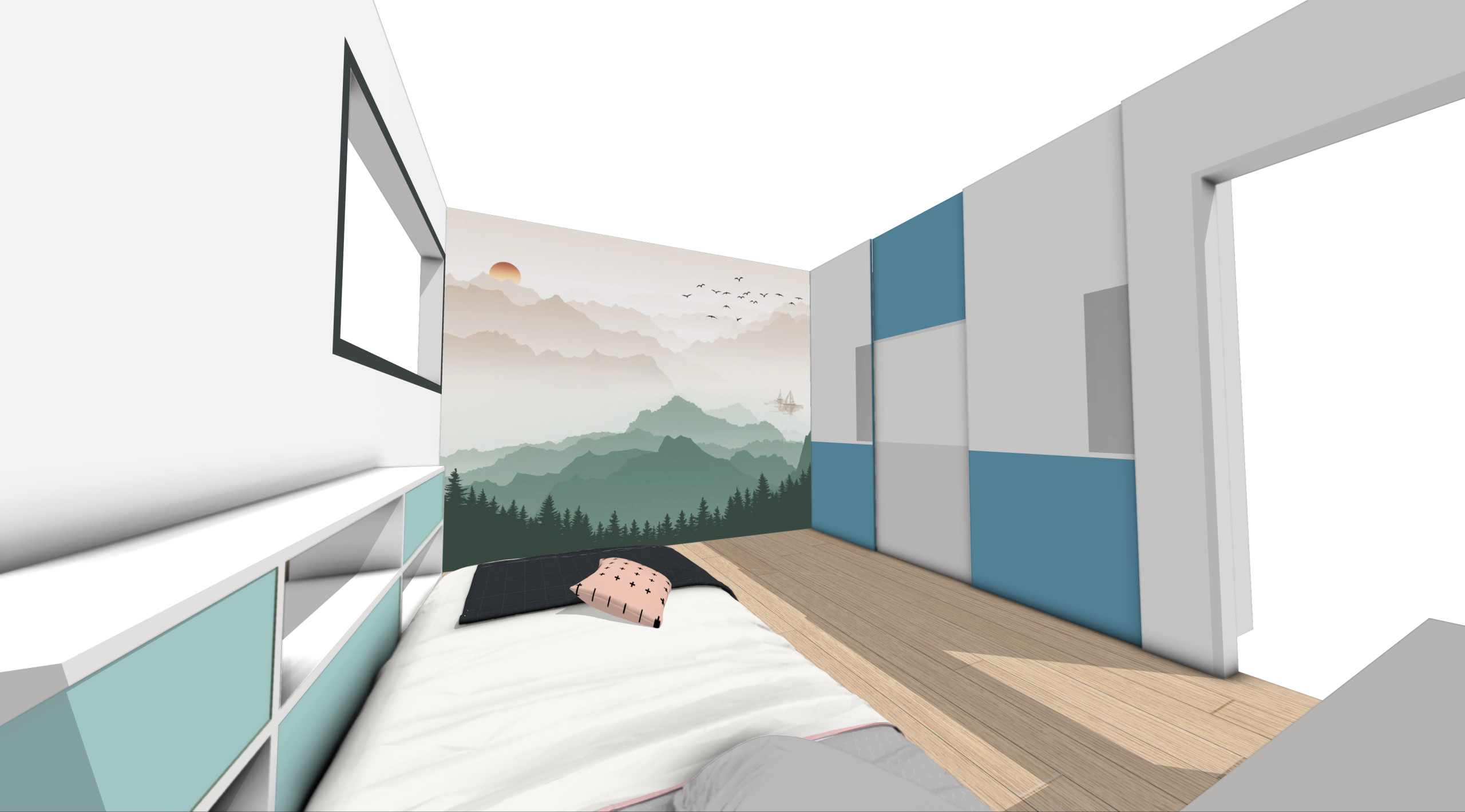 Projet tests papier-peints "La chambre d'Olivia"
