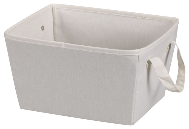 Canvas Small Tapered Bin With Cloth Handles Natural Farmhouse Canvas Small Tapered Bin With Cloth Handles Natural
