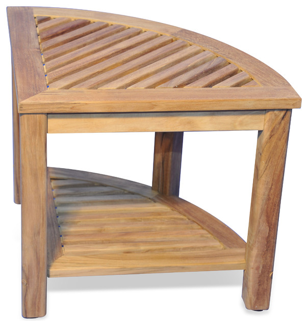 aqua teak corner shower bench