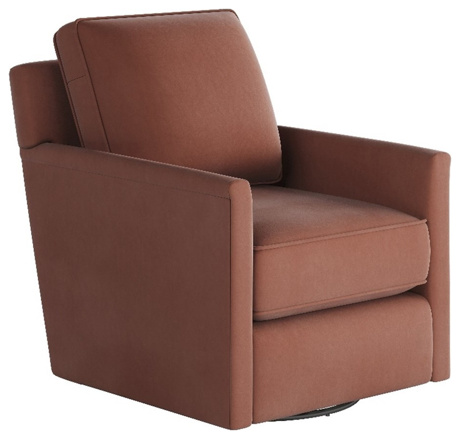 Southern Home Furnishings Bella Rosewood Swivel Glider Accent Chair Rose Pink Contemporary