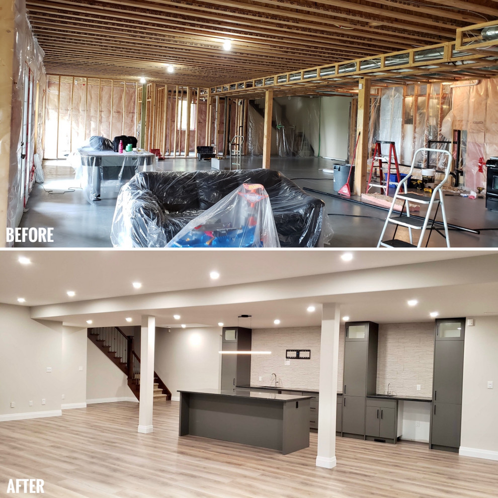 Transitional home design photo in Toronto