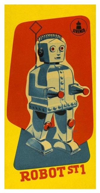 "Robot ST1" Digital Paper Print by Retrobot, 24"x46"