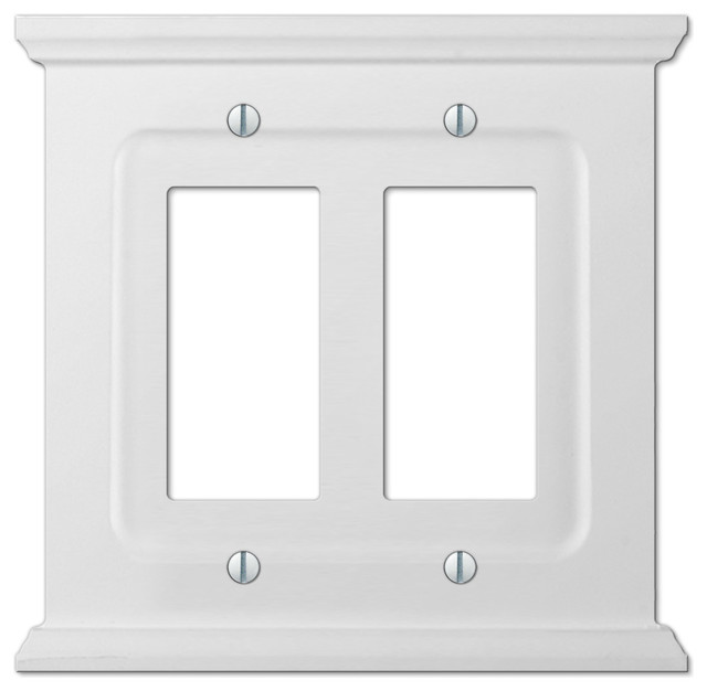 Mantel White Wood 2Rocker Wall Plate Traditional Switch Plates And