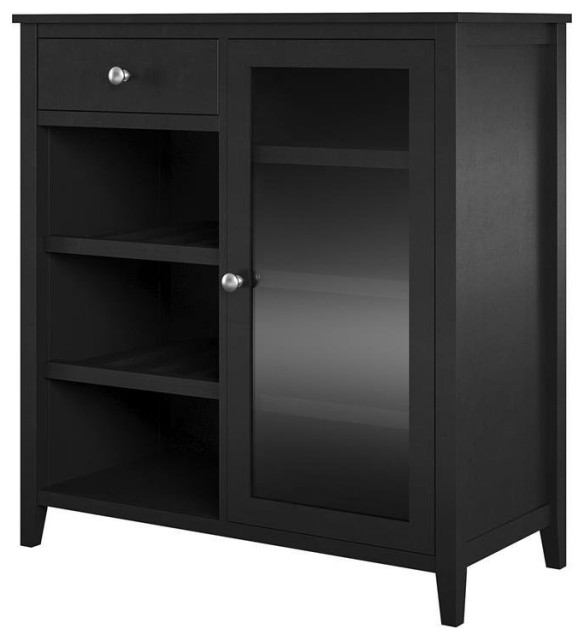 Ameriwood Home Tuxedo Bar Cabinet In Black Transitional Wine And Bar Cabinets By 3897
