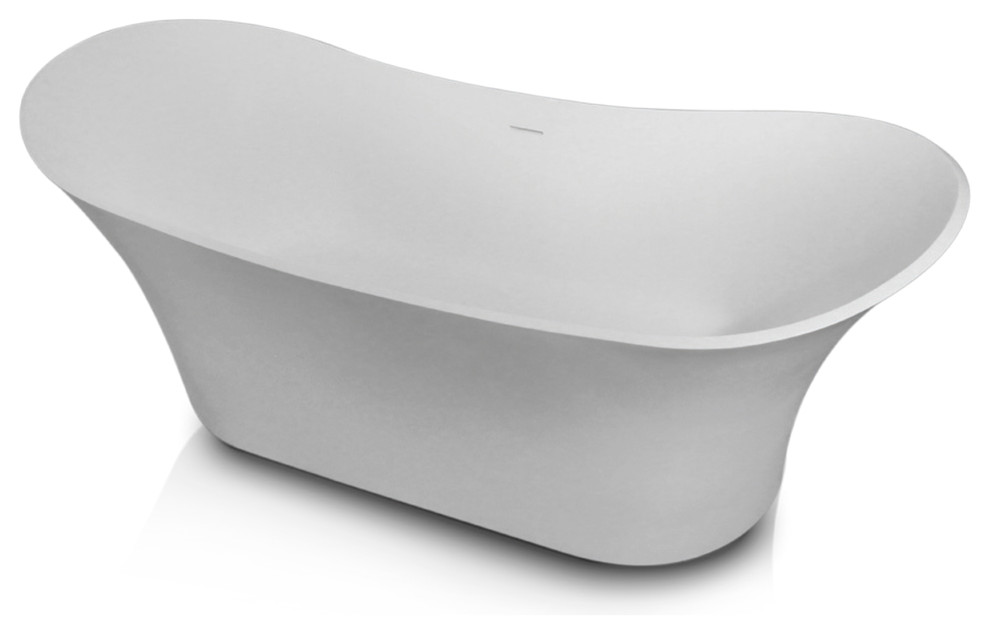 Iza Gloss White Double Slipper Freestanding Insulated Bathtub 69x29x28