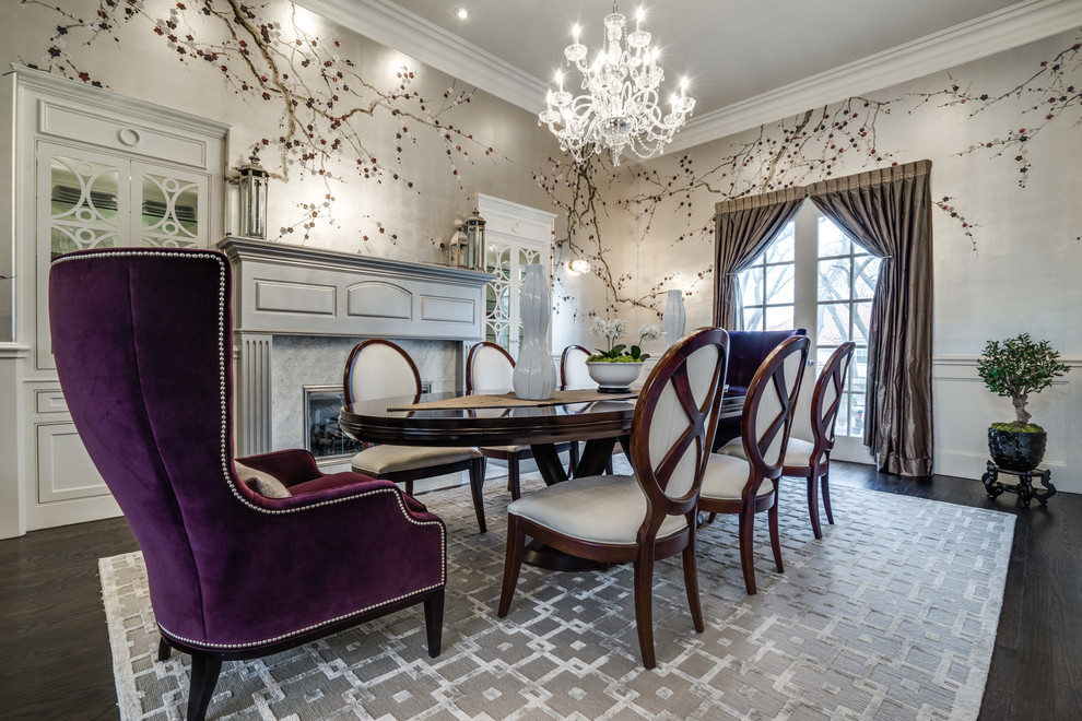 Elegant dining room photo in Dallas