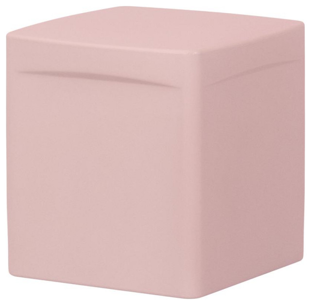 Dalya Square Outdoor Side Table, Pink Blush Contemporary Outdoor
