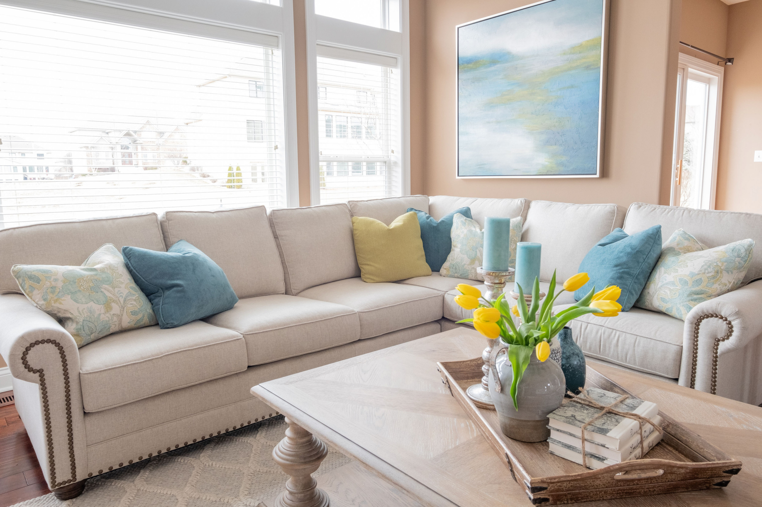 California Chic Style Living Room and Office