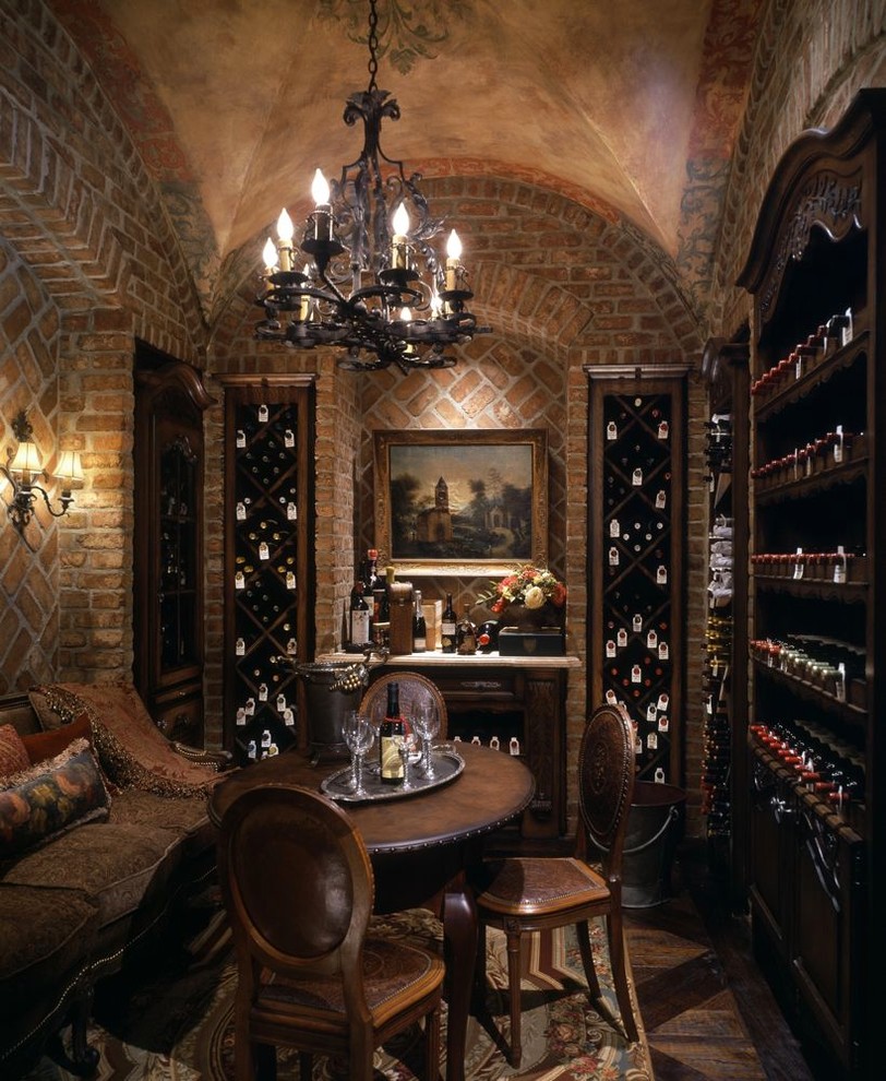 Example of a classic wine cellar design in Houston
