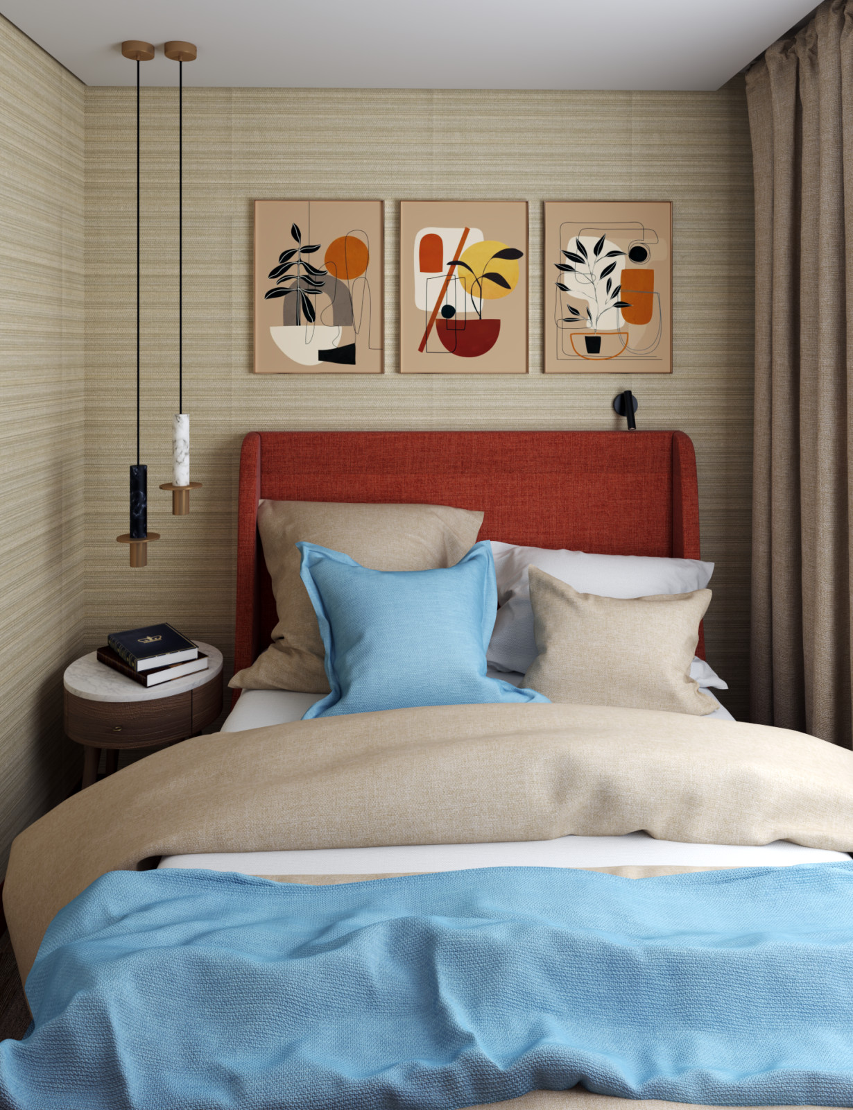 Яркая терракотовая линия