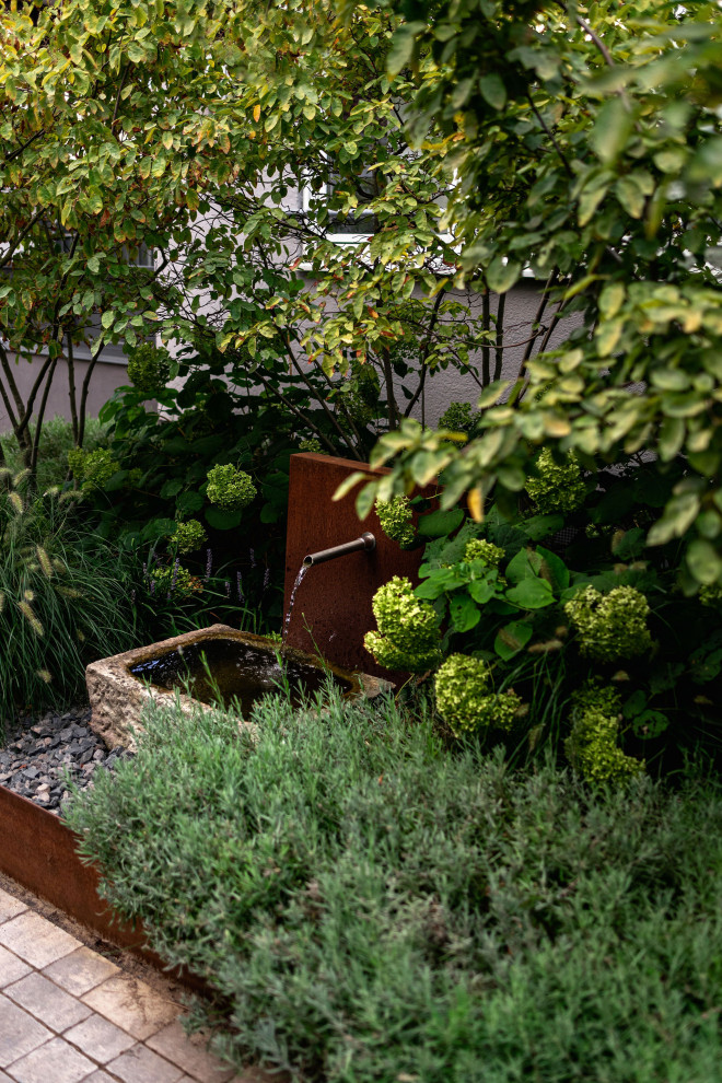 Hausgarten mit Naturpool in Griesheim 1 Jahr später 2022 Modern