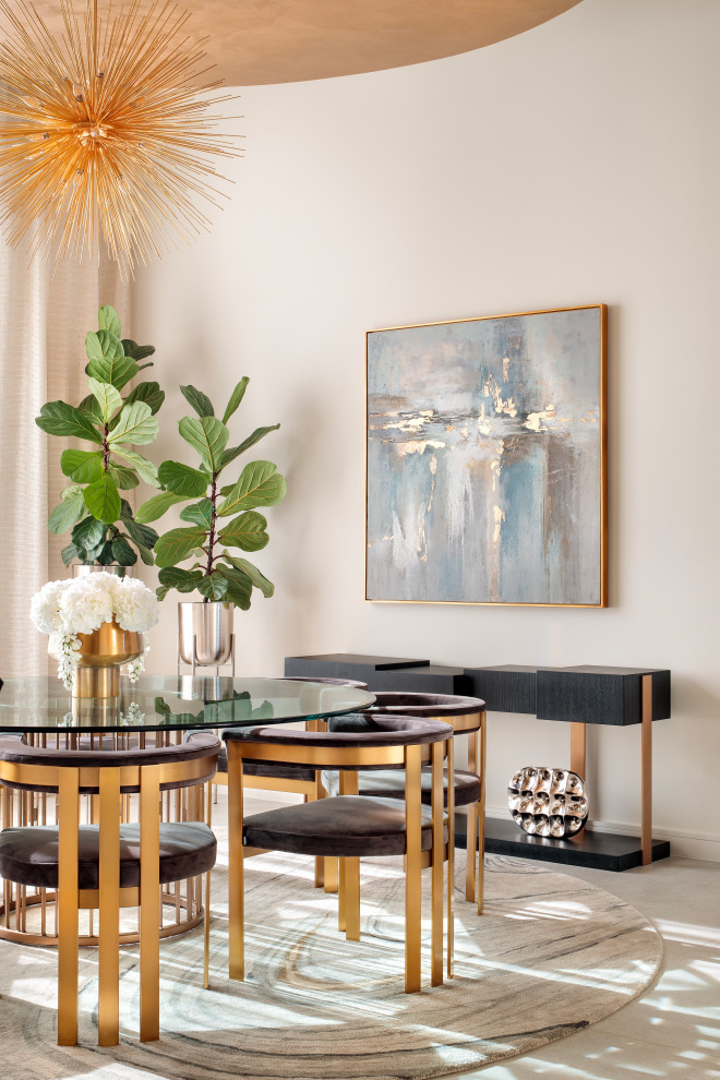 Example of a trendy dining room design in Austin