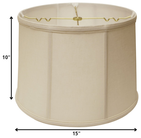 15" Off White Throwback Drum Linen Lampshade - Traditional - Lamp ...