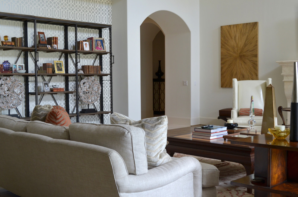 Inspiration for a mediterranean living room in Dallas.