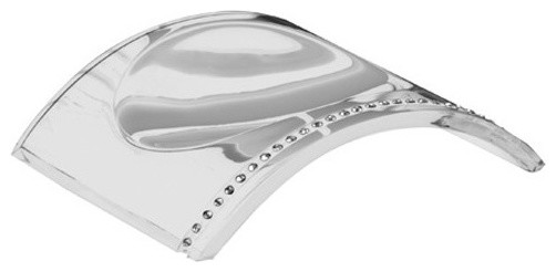 Countertop Soap Dish With Crystals, White