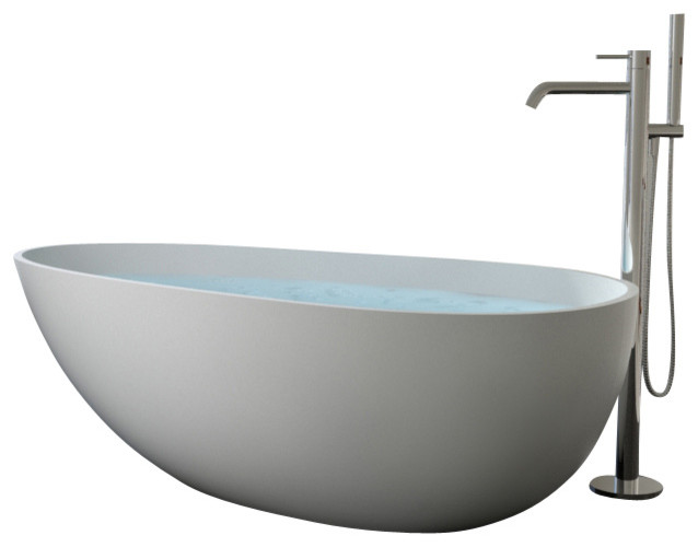 Badeloft Upc Certified Stone Resin Freestanding Bathtub Badeloft Upc Certified Stone Resin Freestanding Bathtub White Glossy Contemporary Bathtubs