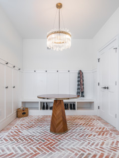 Colorful Beadboard Wainscoting at our Small Mudroom - Sprucing Up Mamahood