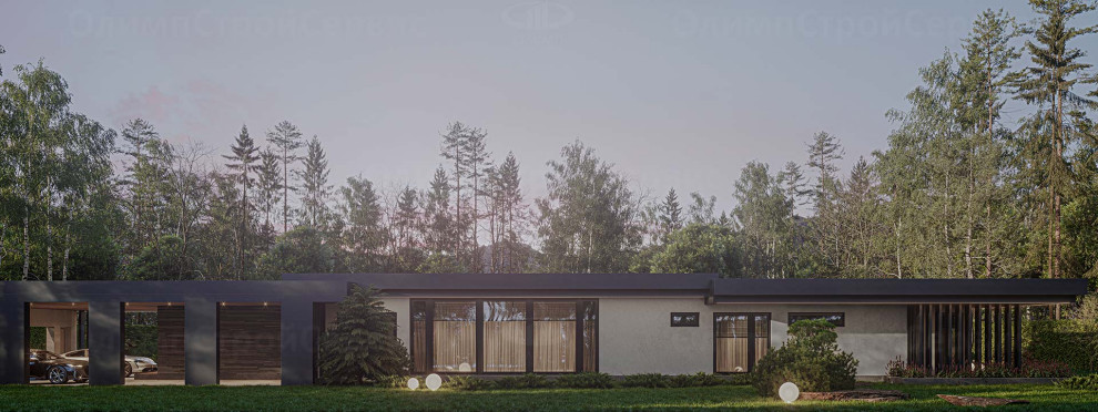 Одноэтажный дом «Бергер» с плоской крышей