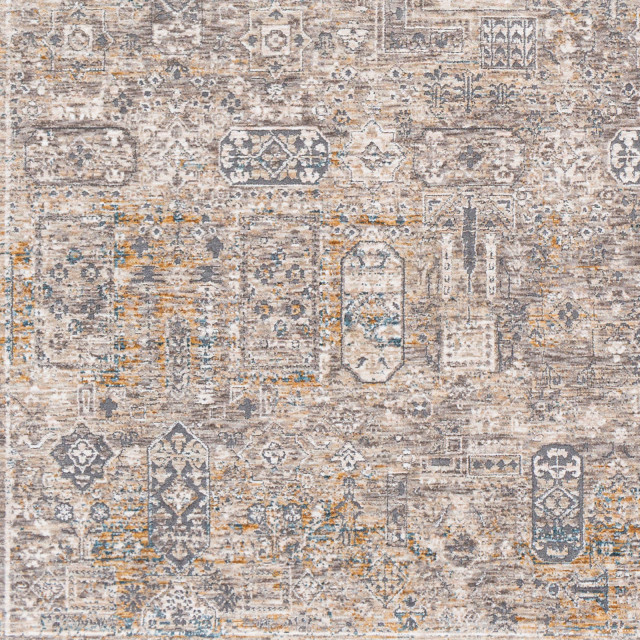 Cardiff Traditional Area Rug, Charcoal/Ivory, 2'x3'