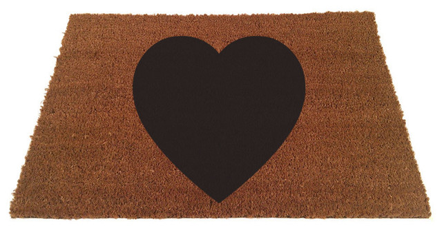 Jumbo Heart Doormat, Black, 24"x35"