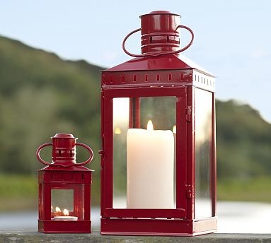 Harwich Metal Lantern, Small, Red
