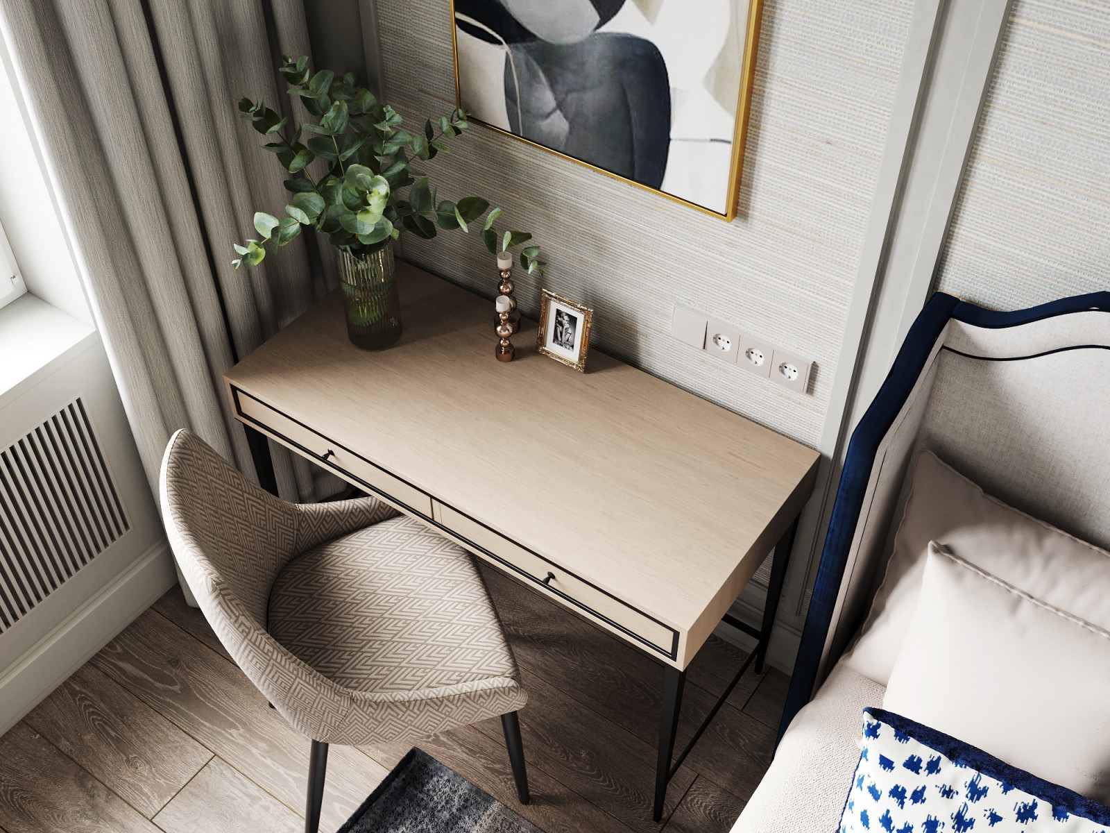 Рабочее место в спальне