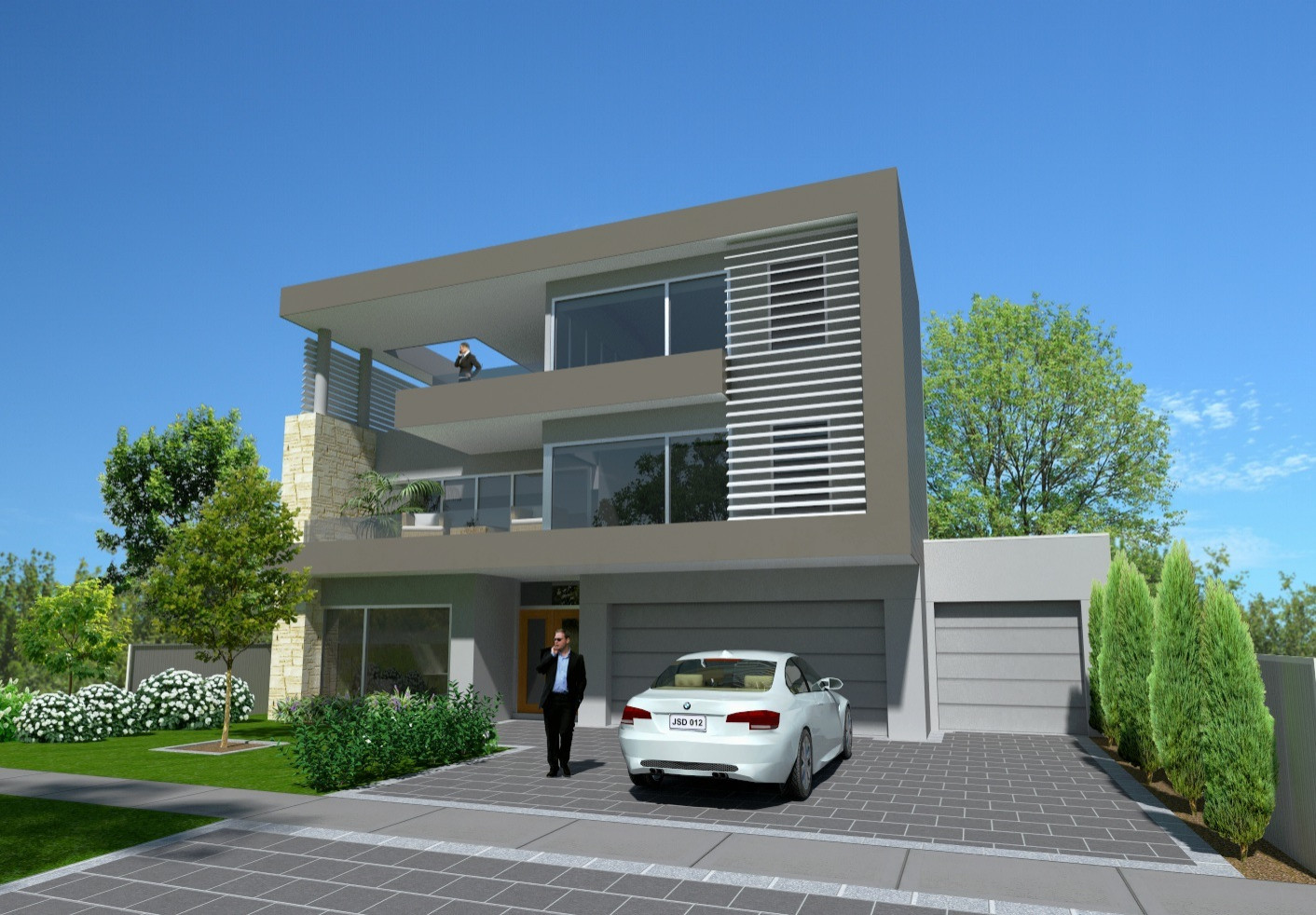 New 3 Storey Ultra Modern Home Front Exterior