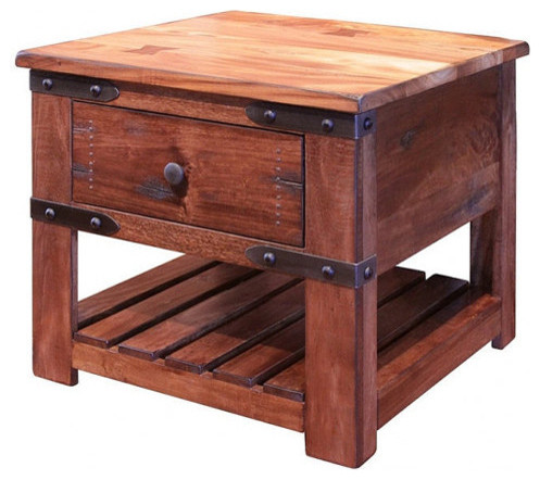 Rustic End Tables rustic solid wood side table with 1 drawer - rustic - side tables Rustic End Tables rustic solid wood side table with 1 drawer - rustic - side tables
