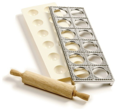 Norpro 3 Piece Ravioli Maker and Press Set with Rolling Pin