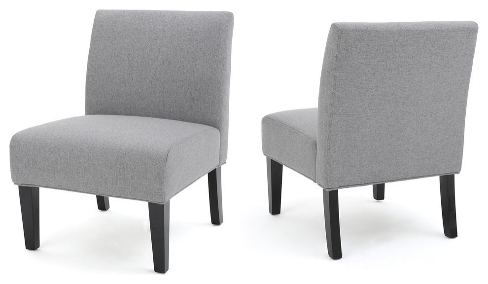 GDF Studio Kendal Fabric Grand Accent Chair, Gray / Set of 2