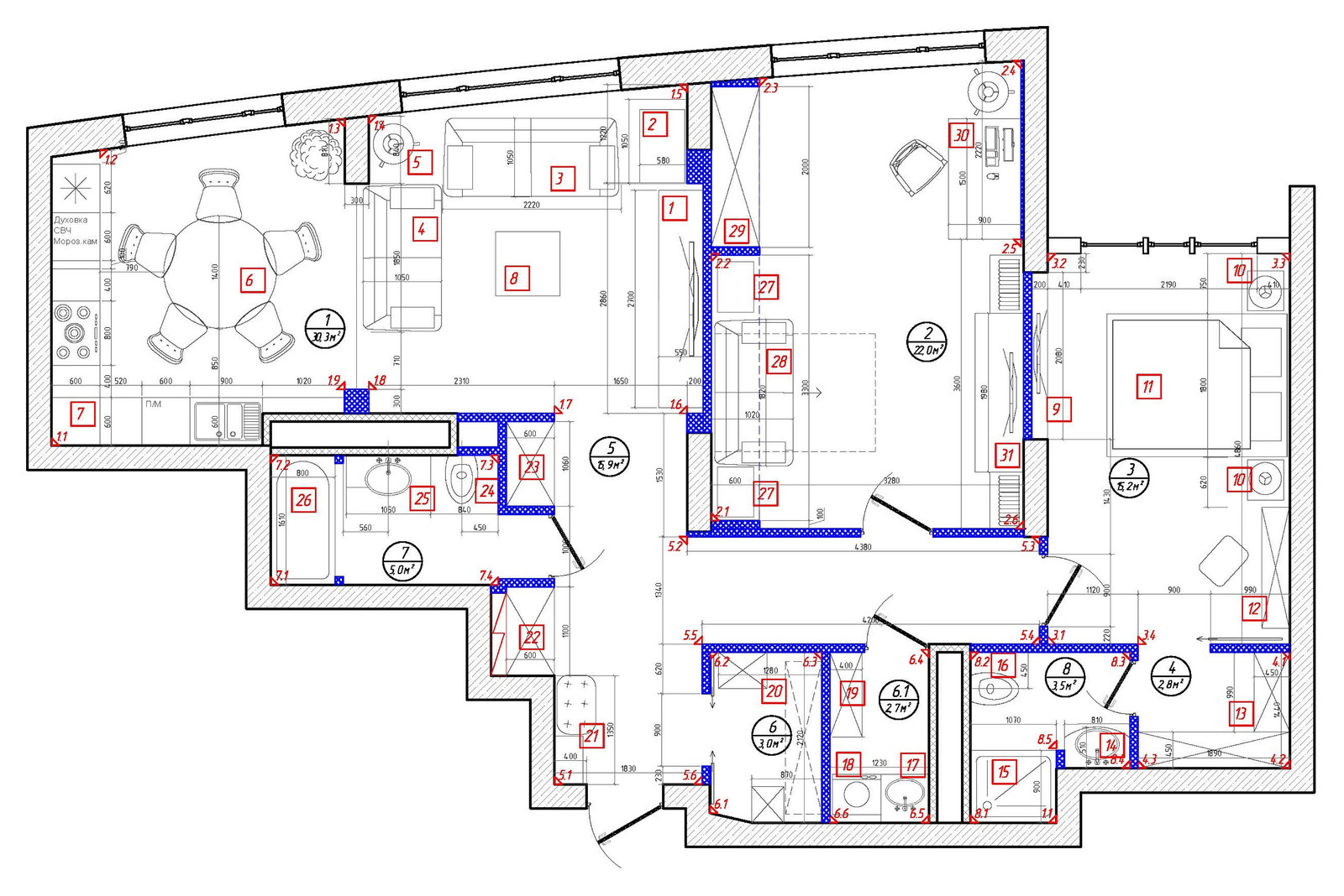 Дизайн проект Квартиры 103 м2